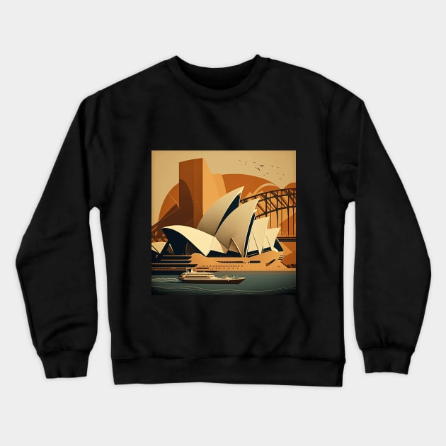 Stylised Sydney Opera House Crewneck Sweatshirt by CPT T's